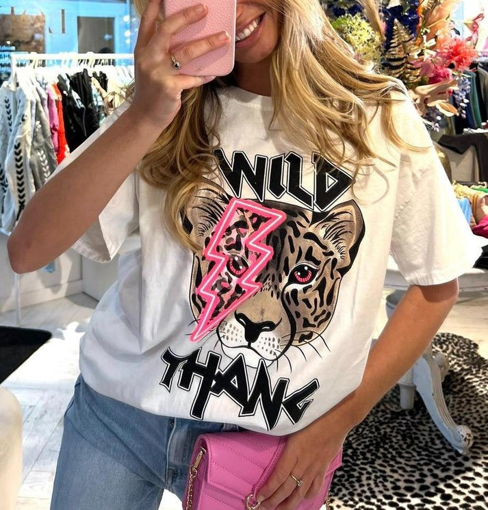 Amara Oversized Tiger Lightning Graphic Tee