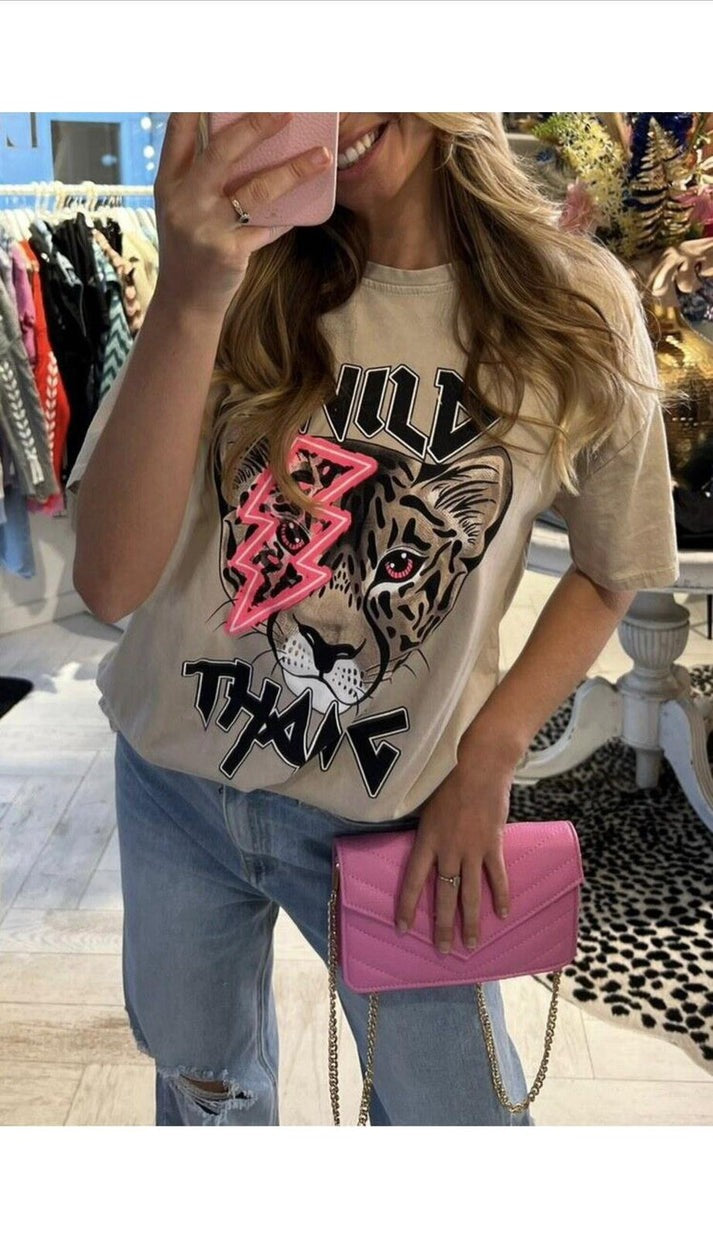 Amara Oversized Tiger Lightning Graphic Tee