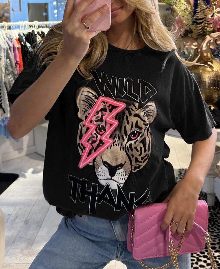 Amara Oversized Tiger Lightning Graphic Tee
