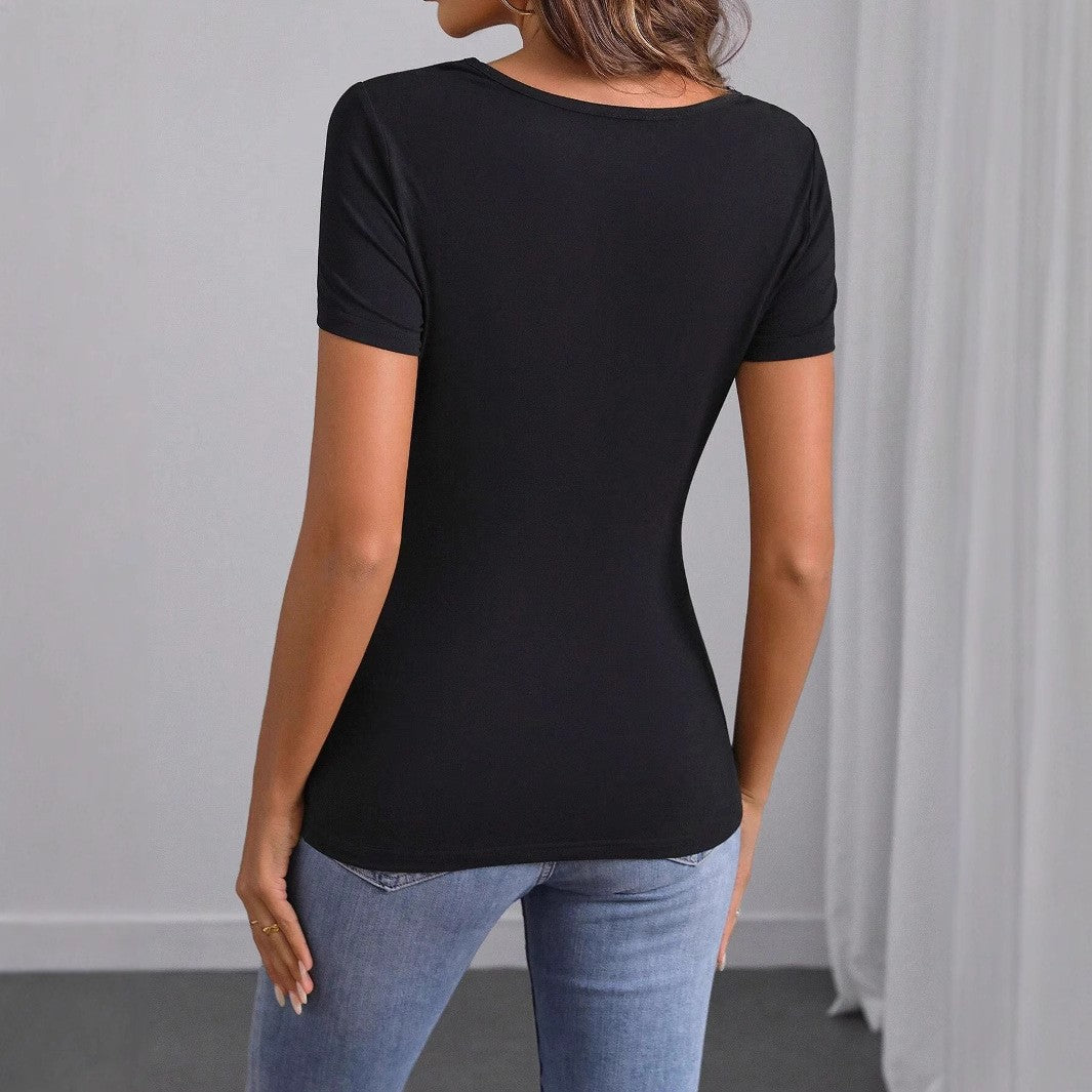 Elenya Embroidered Lace Detail Short Sleeve
