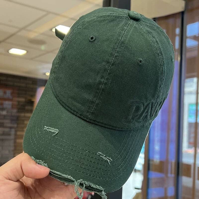 Kaela Distressed Washed Denim Baseball Cap