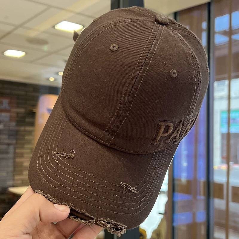Kaela Distressed Washed Denim Baseball Cap