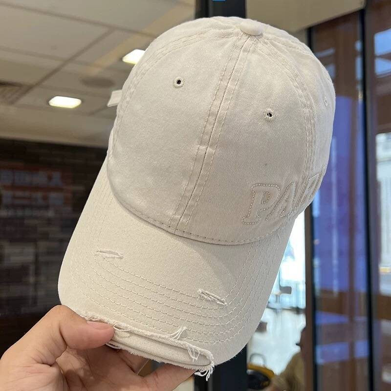 Kaela Distressed Washed Denim Baseball Cap