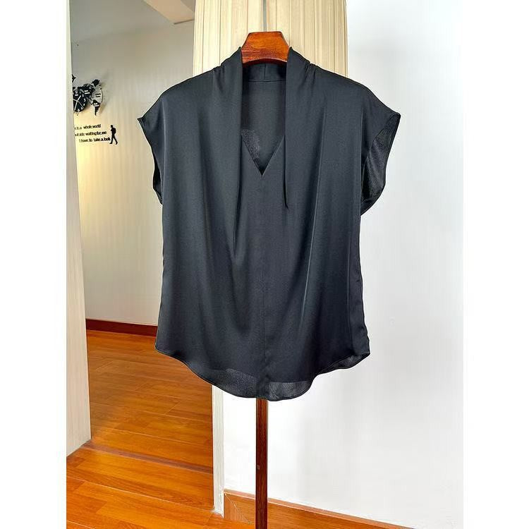 Selora Satin Sleeveless Pullover Top