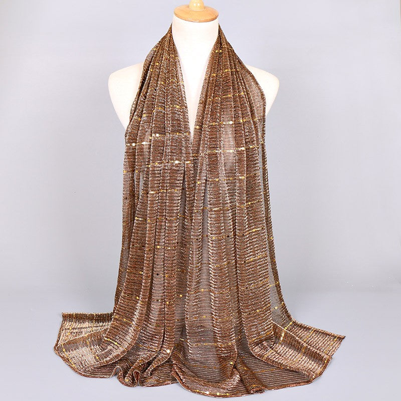 Veyora Sequined Silk Blend Scarf