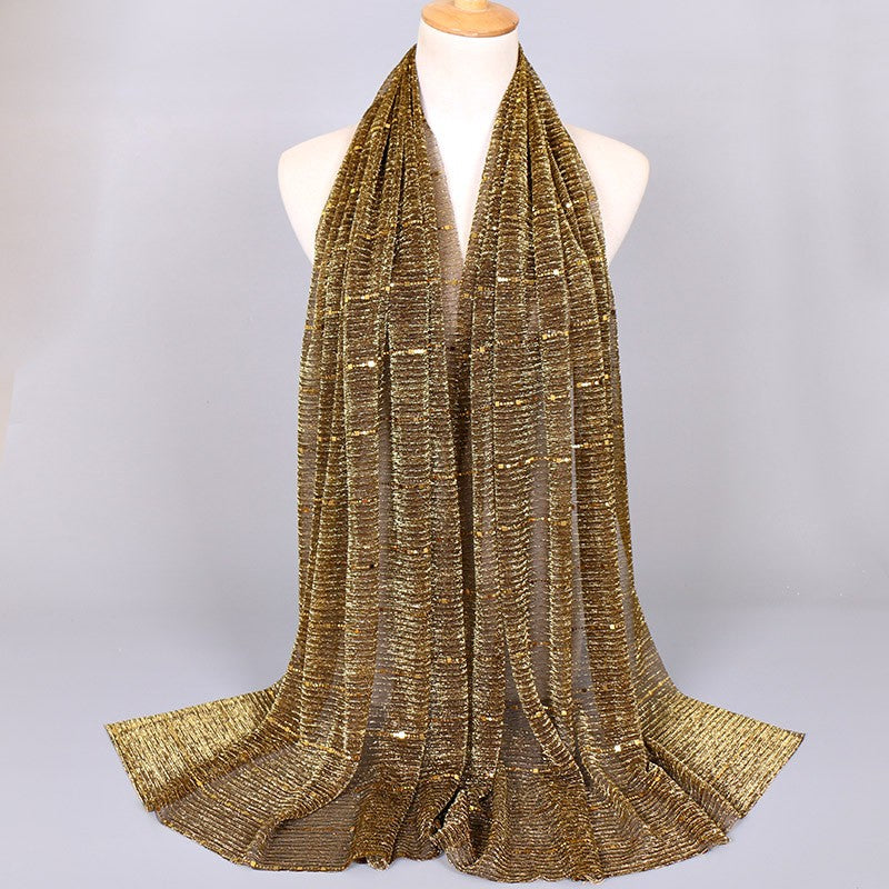 Veyora Sequined Silk Blend Scarf