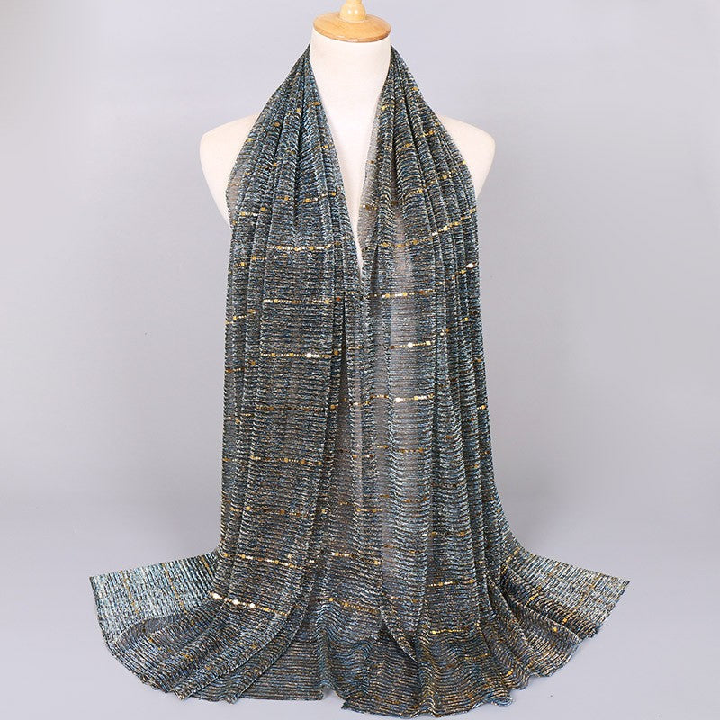 Veyora Sequined Silk Blend Scarf