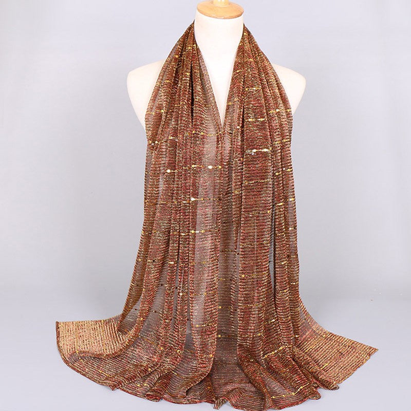 Veyora Sequined Silk Blend Scarf