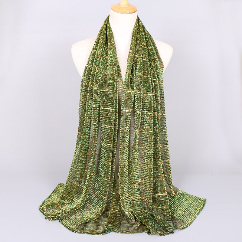 Veyora Sequined Silk Blend Scarf
