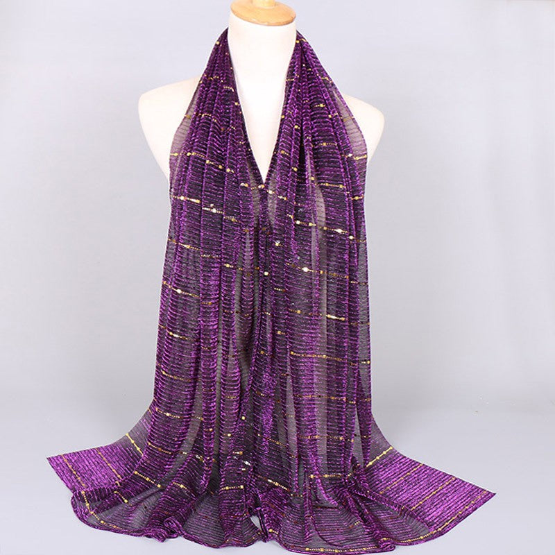 Veyora Sequined Silk Blend Scarf