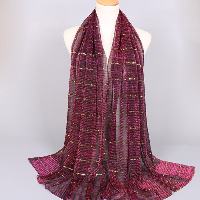 Veyora Sequined Silk Blend Scarf