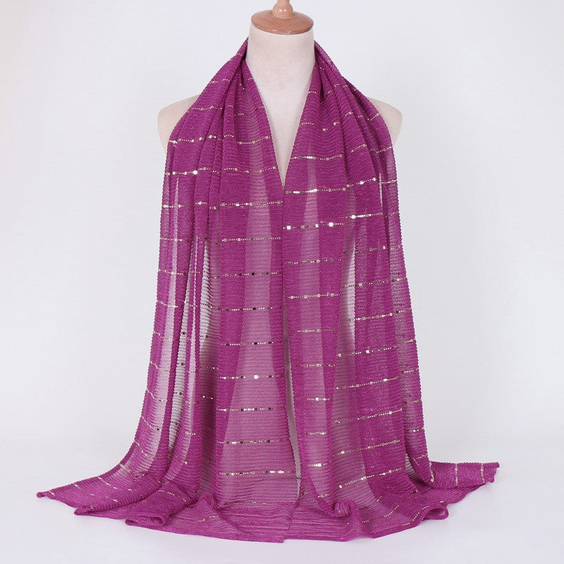 Veyora Sequined Silk Blend Scarf