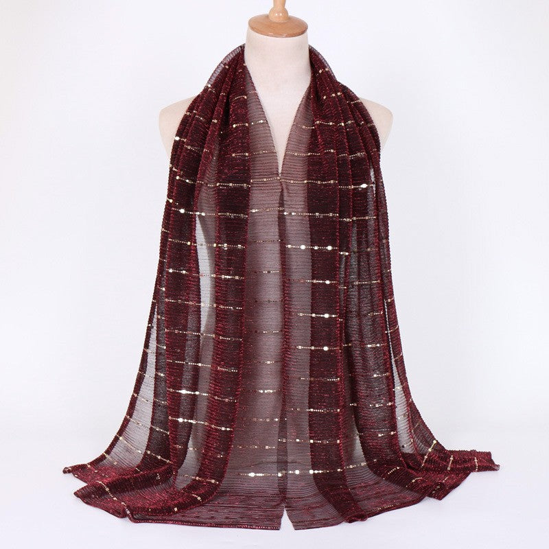 Veyora Sequined Silk Blend Scarf
