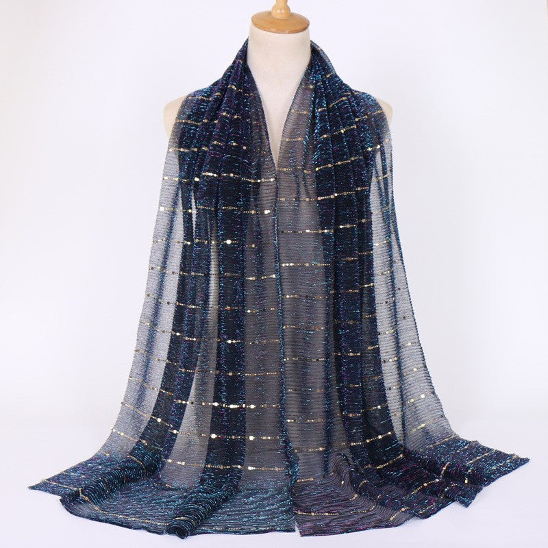 Veyora Sequined Silk Blend Scarf