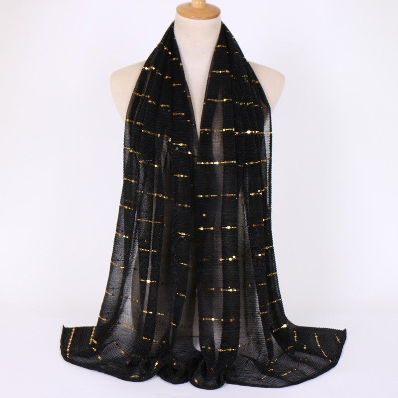 Veyora Sequined Silk Blend Scarf