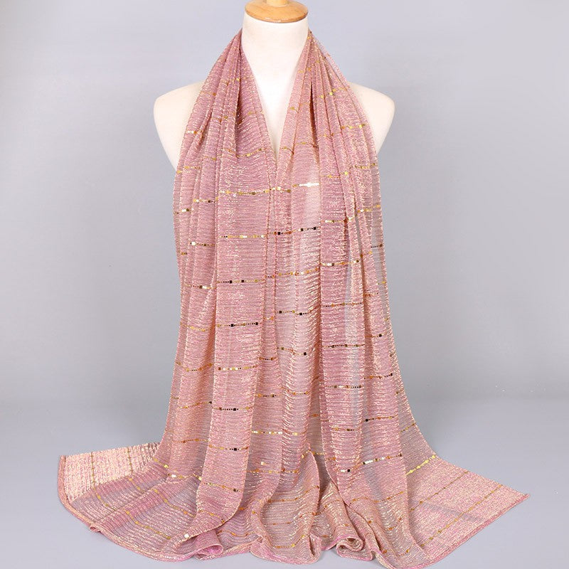 Veyora Sequined Silk Blend Scarf