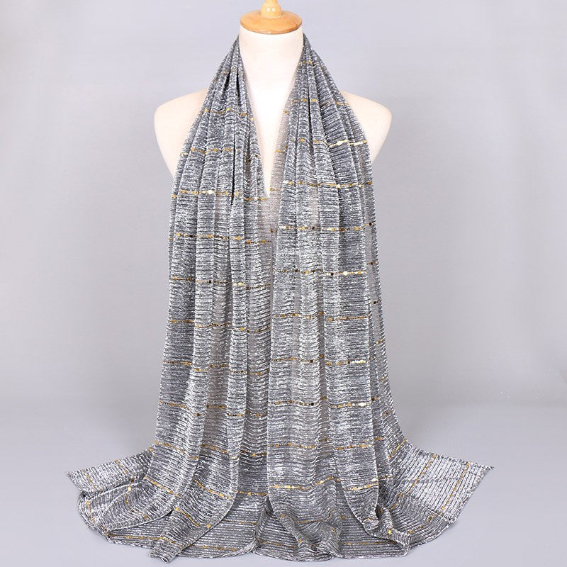 Veyora Sequined Silk Blend Scarf