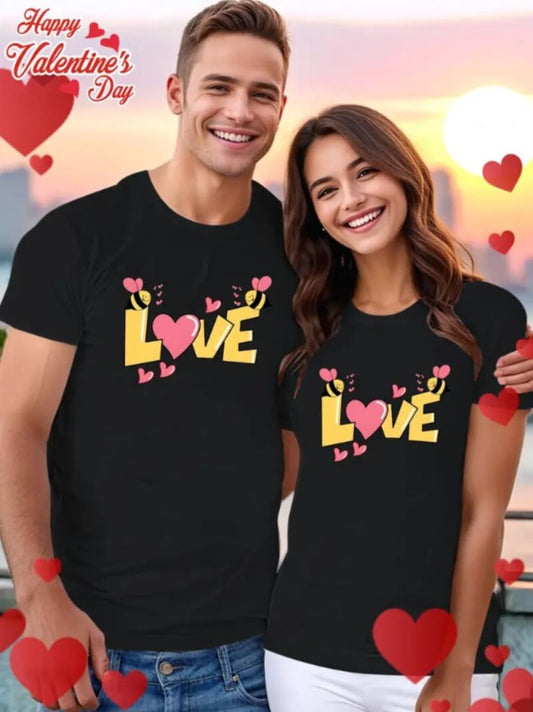 Amoria Valentine Graphic Couple T-Shirt