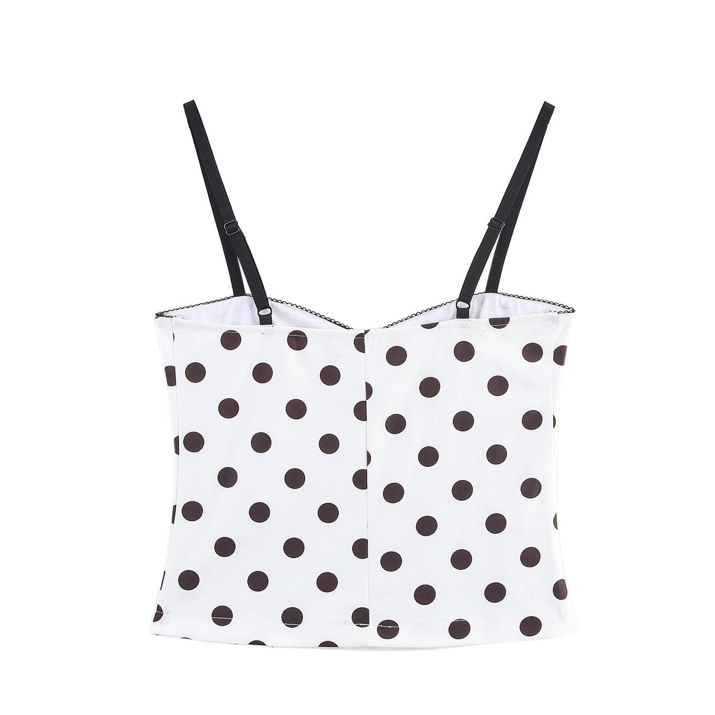 Aveline Retro Polka Dot Corset Strap Top