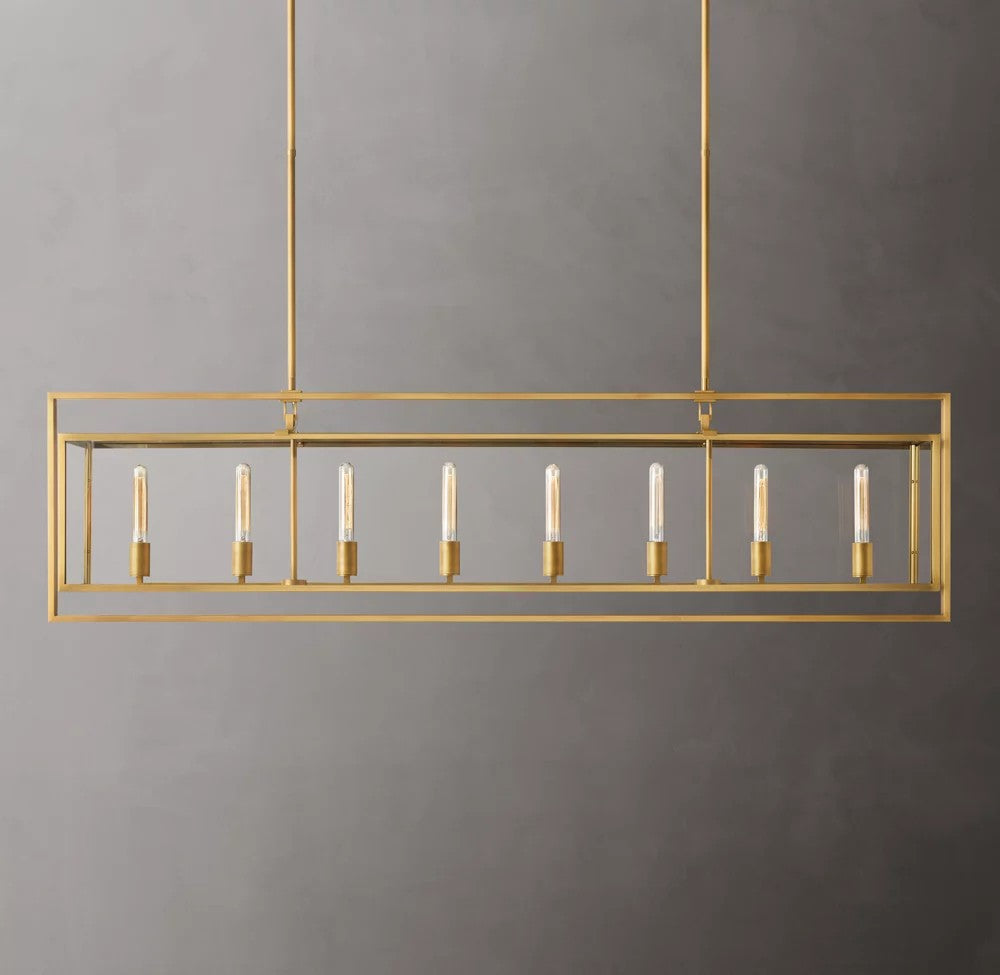 Beckman Rectangular Glass Chandelier