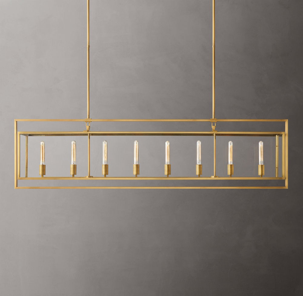 Beckman Rectangular Glass Chandelier