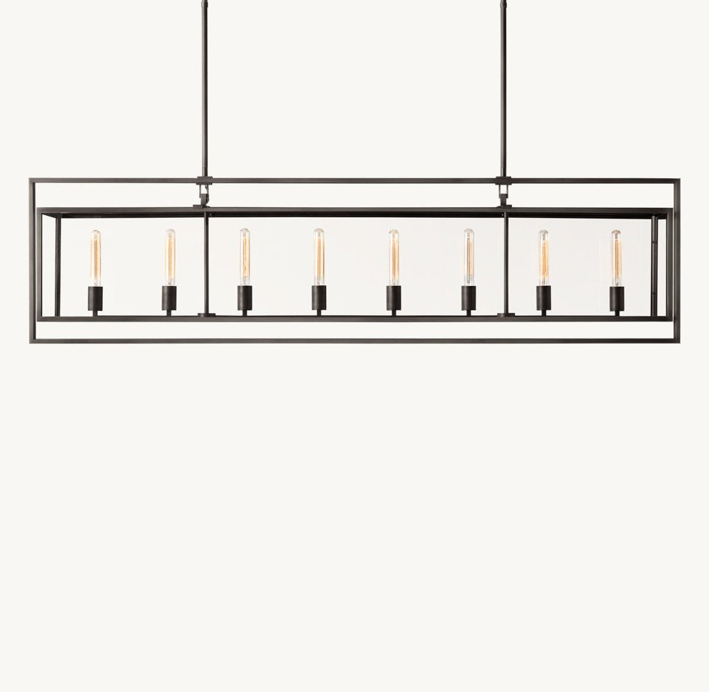 Beckman Rectangular Glass Chandelier