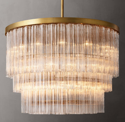 Cielo Three-Tier Round Glass Chandelier