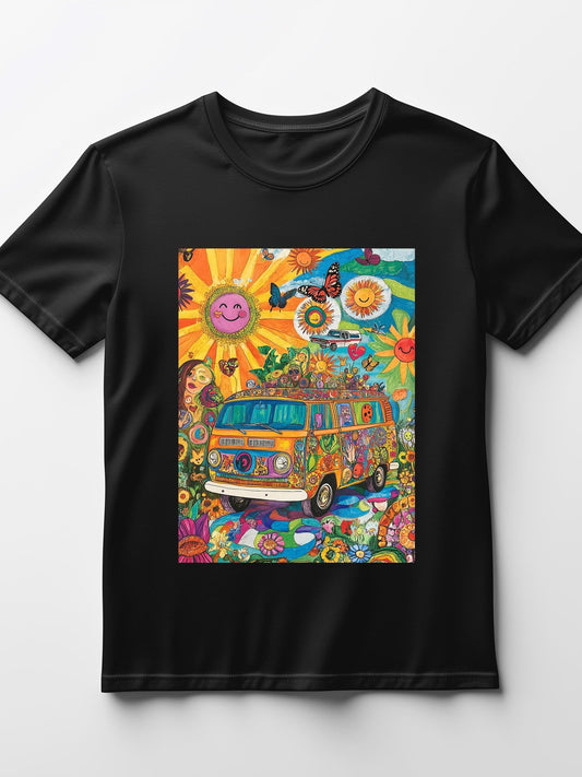 Liora Retro Psychedelic Van Graphic Tee