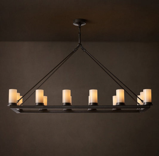Ondra Linear Milk Glass Chandelier