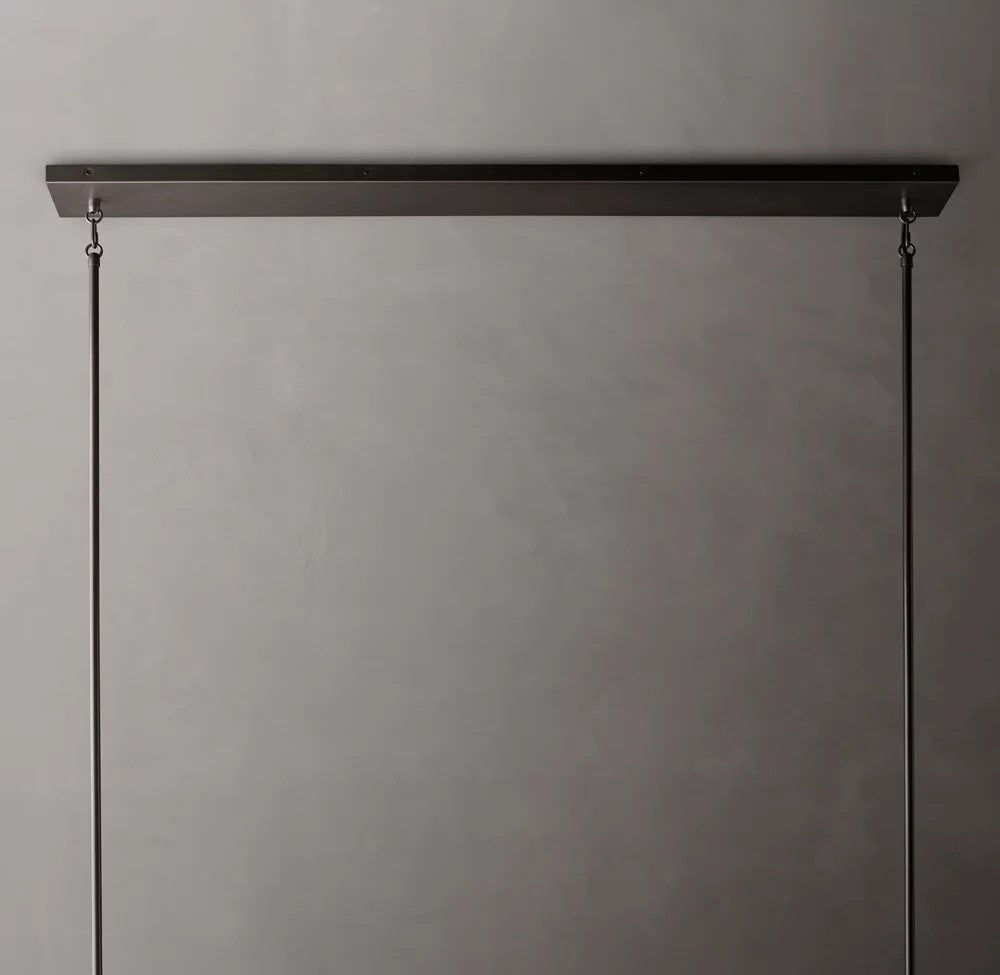 Pauillac Linear Glass and Brass Chandelier