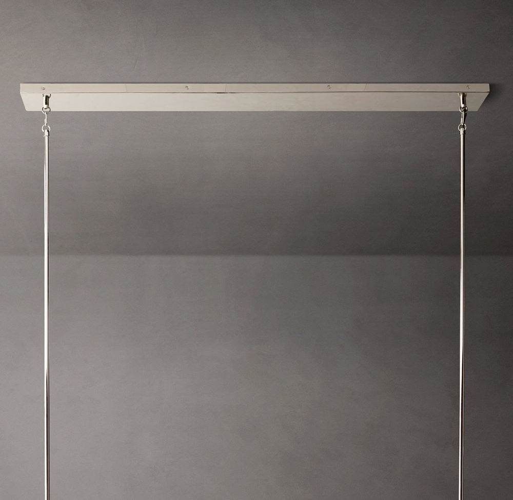 Pauillac Linear Glass and Brass Chandelier