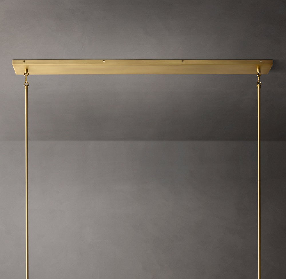 Pauillac Linear Glass and Brass Chandelier
