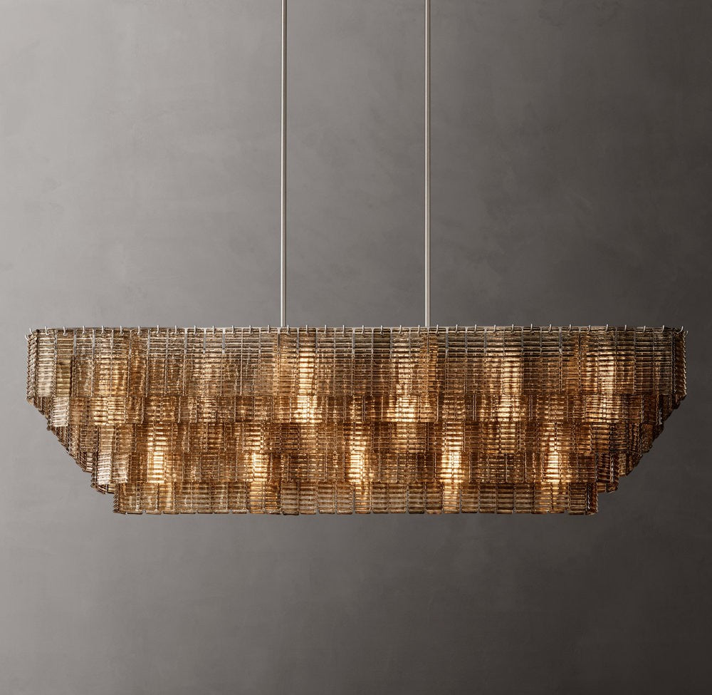 Sirene Smoke Glass Rectangular Chandelier