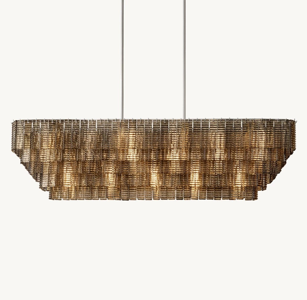 Sirene Smoke Glass Rectangular Chandelier