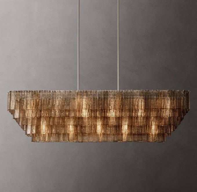 Sirene Smoke Glass Rectangular Chandelier