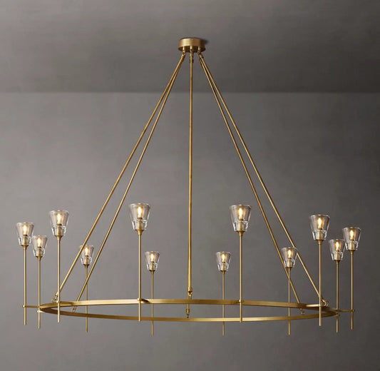 Torche De Verre Round Brass Chandelier