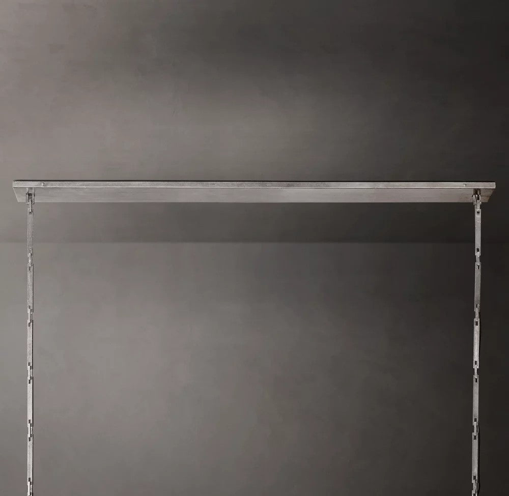 Wright Linear Hammered Metal Chandelier