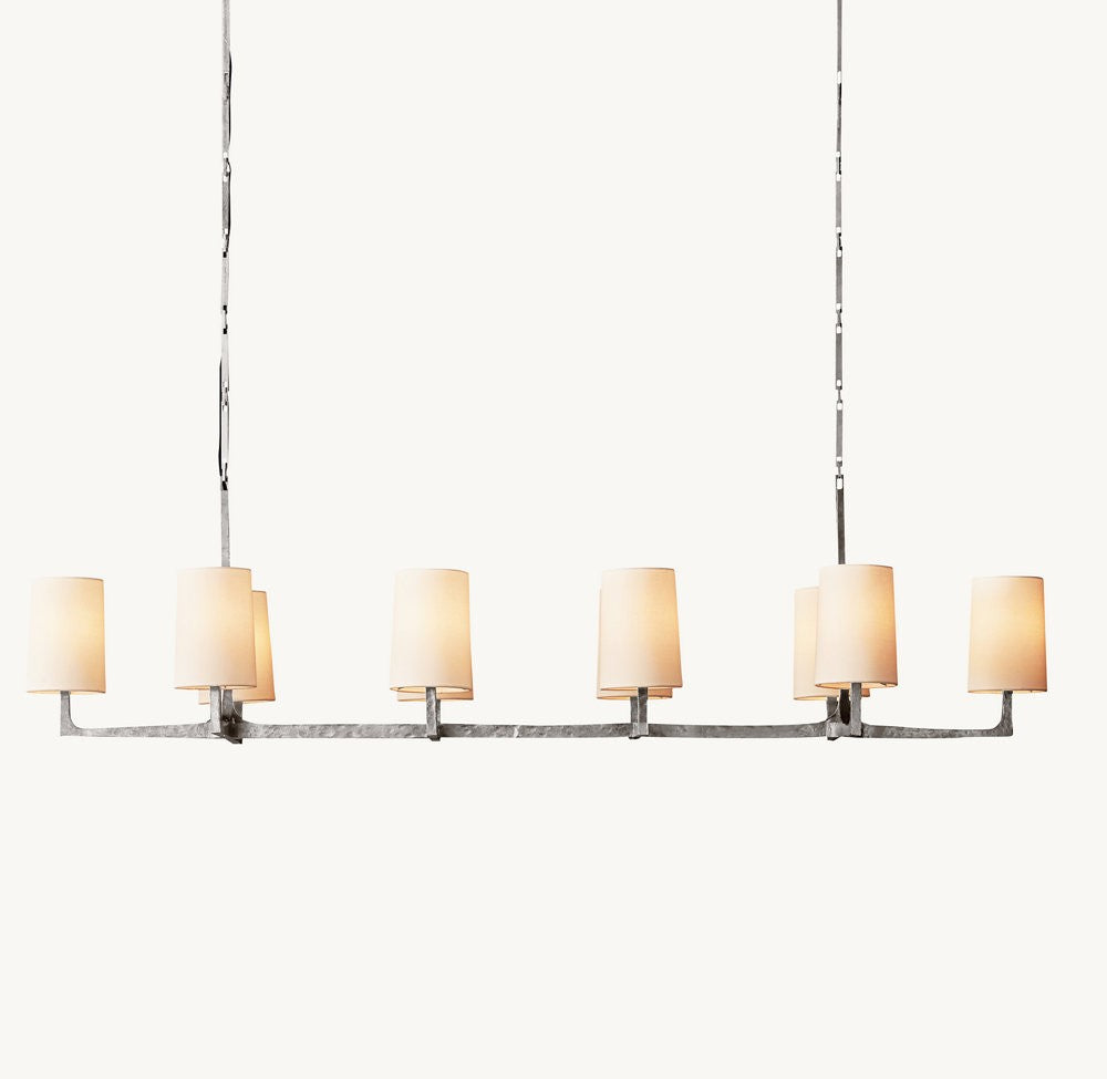 Wright Linear Hammered Metal Chandelier