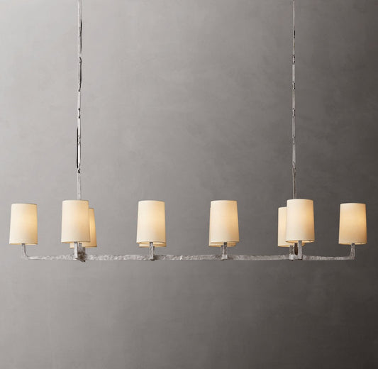 Wright Linear Hammered Metal Chandelier